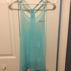 NWOT Semi Sheer Blue Nike Workout Tank